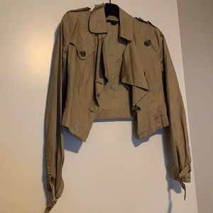 Cropped Linen Theory Jacket